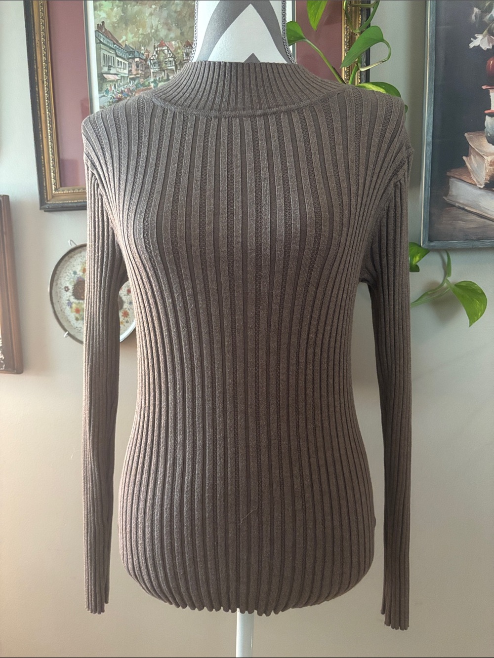 SO Ribbed Long Sleeve — Taupe Brown